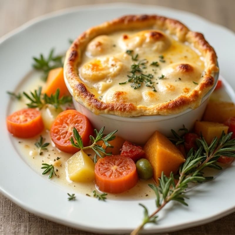 Creamy Herb-Roasted Turkey Pot Pie with Root Vegetables