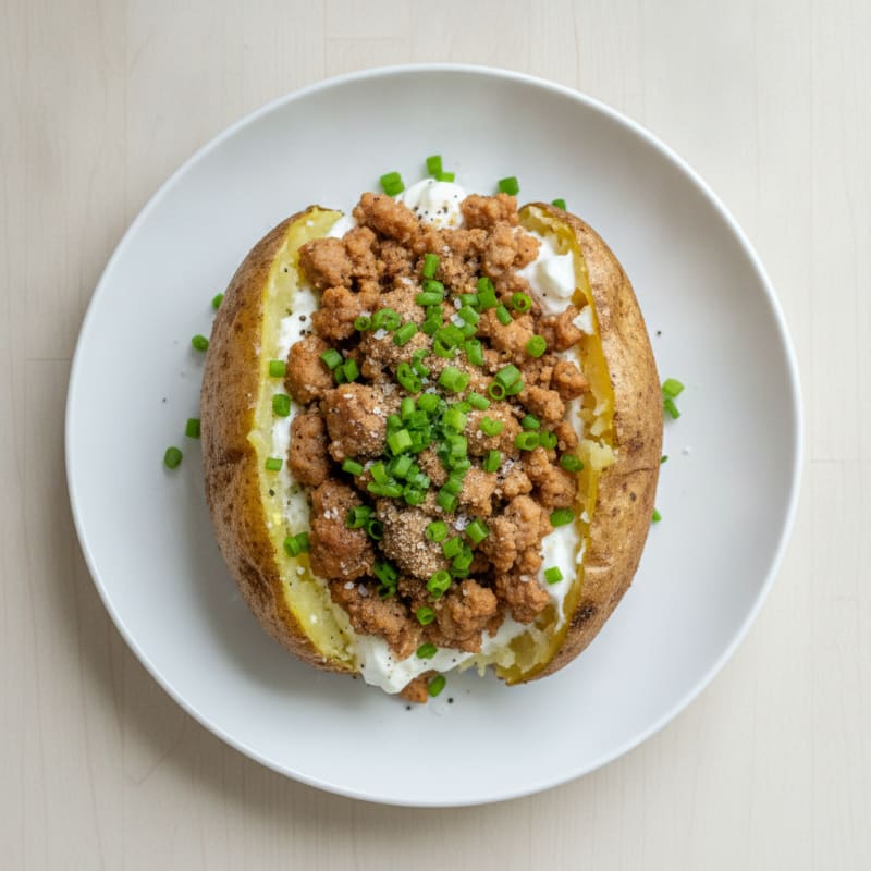 Loaded Turkey and Chive Baked Potato