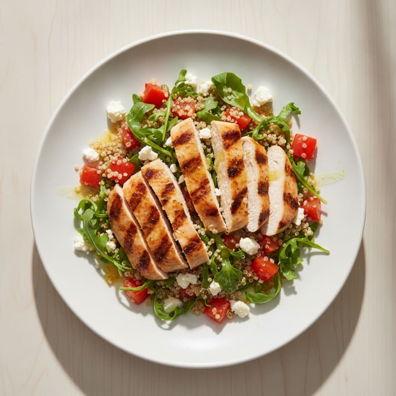 Grilled Chicken and Quinoa Salad with Roasted Peppers