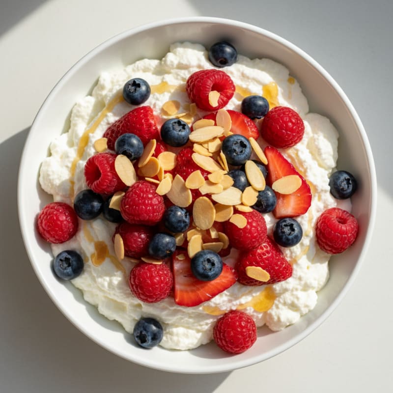 Greek Yogurt Protein Mousse with Mixed Berries