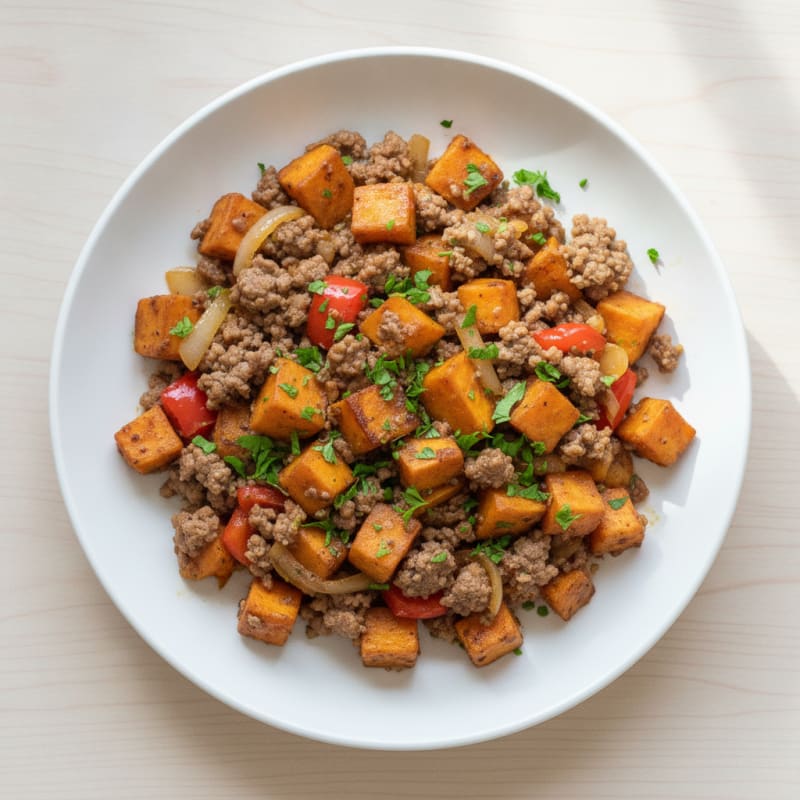 Ground Beef Sweet Potato Skillet