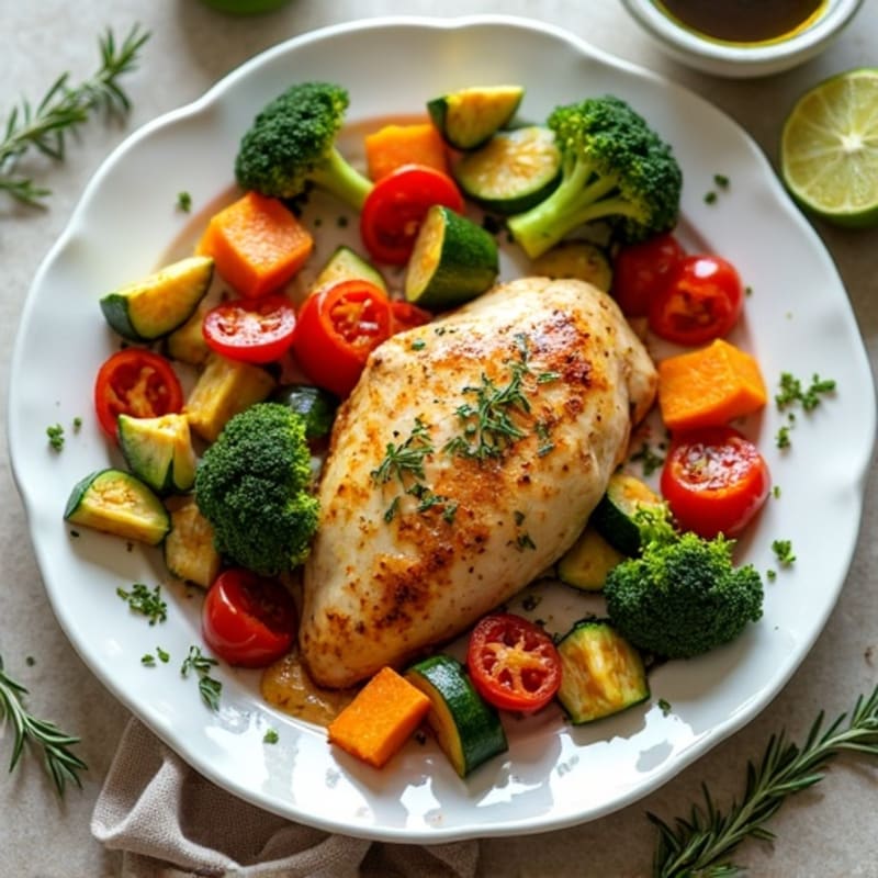 Sheet Pan Herb-Roasted Chicken and Mixed Vegetables