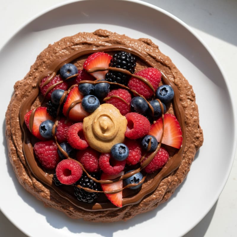 Silky Chocolate Protein Pudding with Mixed Berries