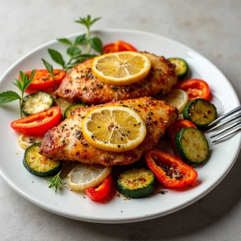 Crispy Lemon Herb Sheet Pan Chicken with Roasted Vegetables