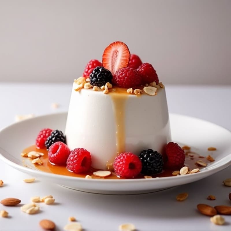 Greek Yogurt Protein Mousse with Mixed Berries