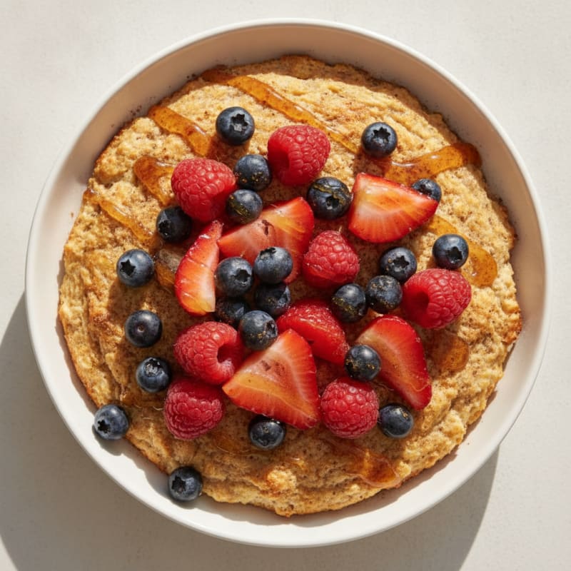Baked Cottage Cheese Oatmeal with Berries
