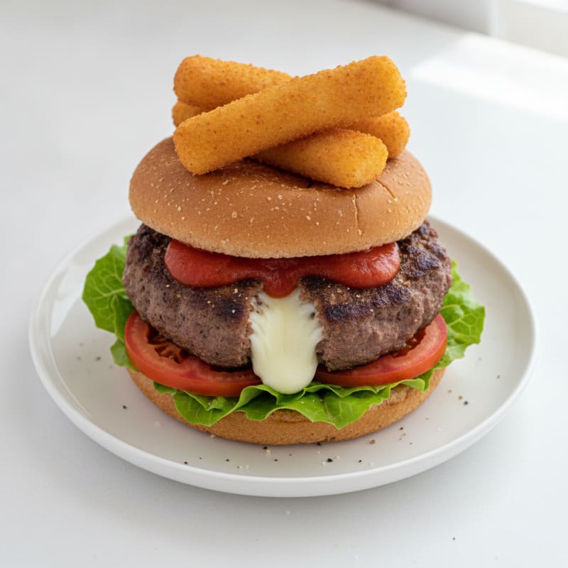 Mozzarella Stick Beef Burger
