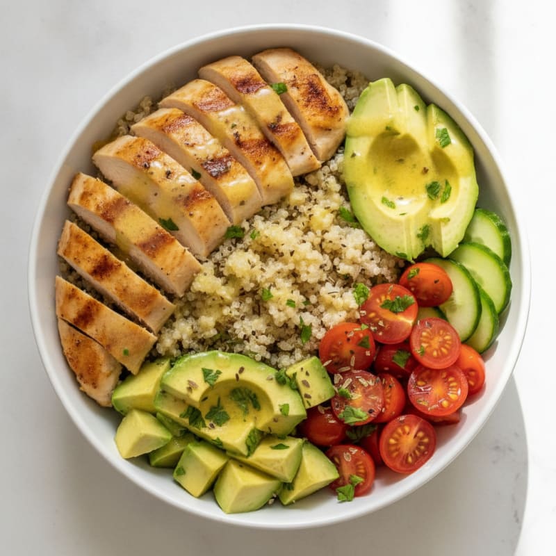 Avocado Chicken and Quinoa Power Bowl