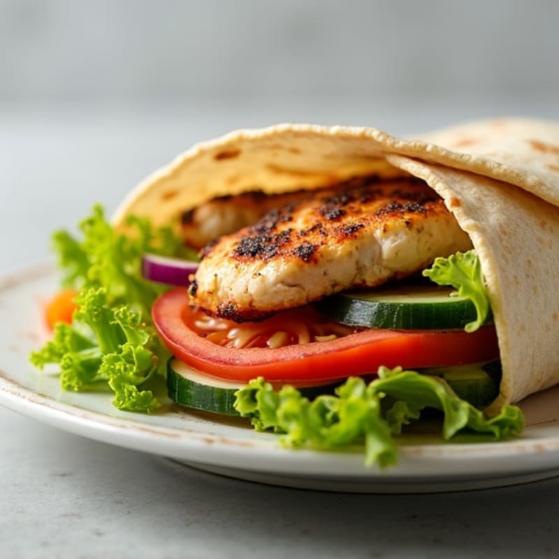 Crispy Grilled Chicken and Fresh Veggie Wrap