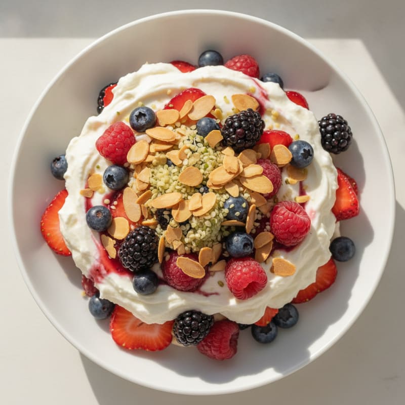 Greek Yogurt Protein Parfait with Mixed Berries