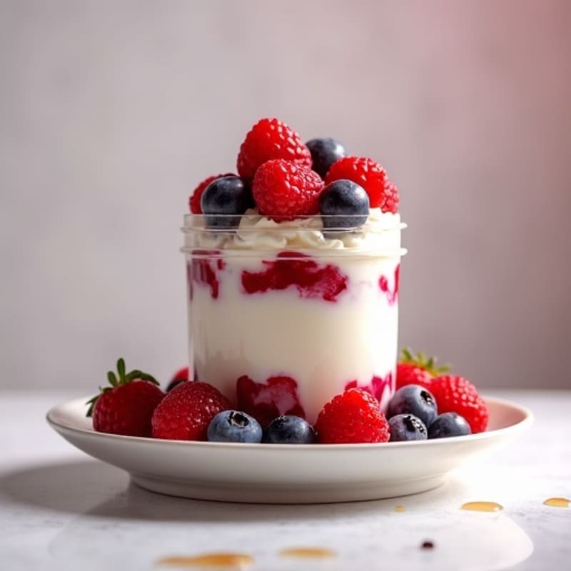 Greek Yogurt Protein Parfait with Mixed Berries