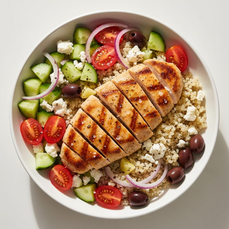 Greek Chicken and Quinoa Bowl