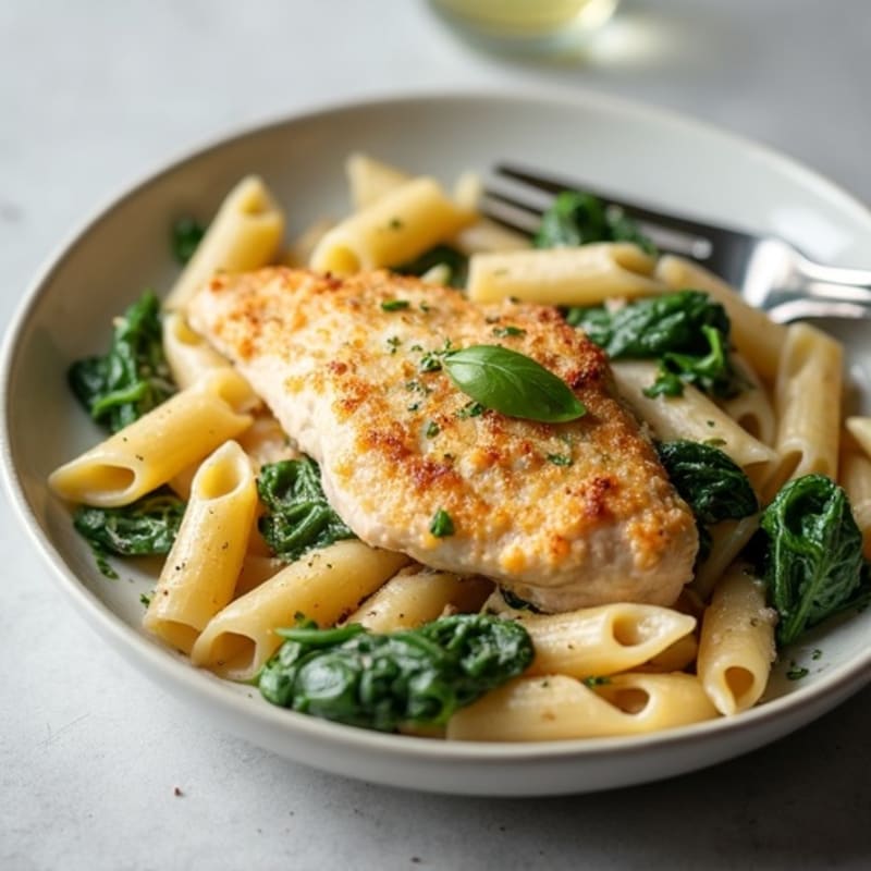 Creamy Garlic Chicken Alfredo with Whole Wheat Pasta