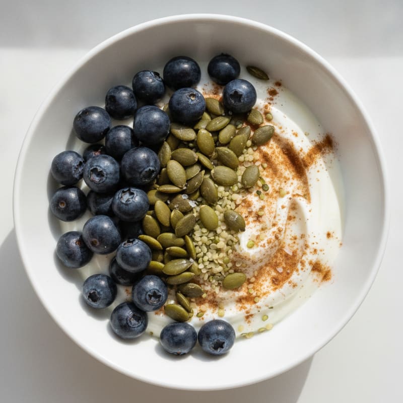 Blueberry Yogurt Bowl with Pumpkin Seeds