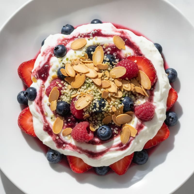 Greek Yogurt Protein Parfait with Mixed Berries