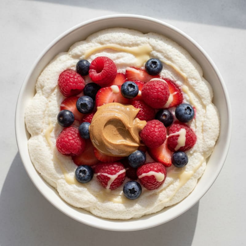 Silky Greek Yogurt Protein Mousse with Mixed Berries