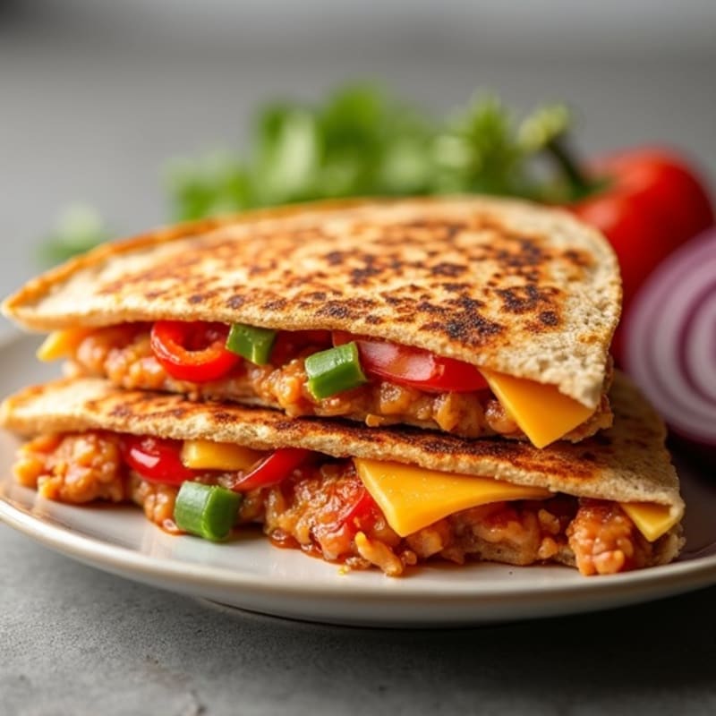 Crispy Whole Wheat BBQ Chicken Quesadilla