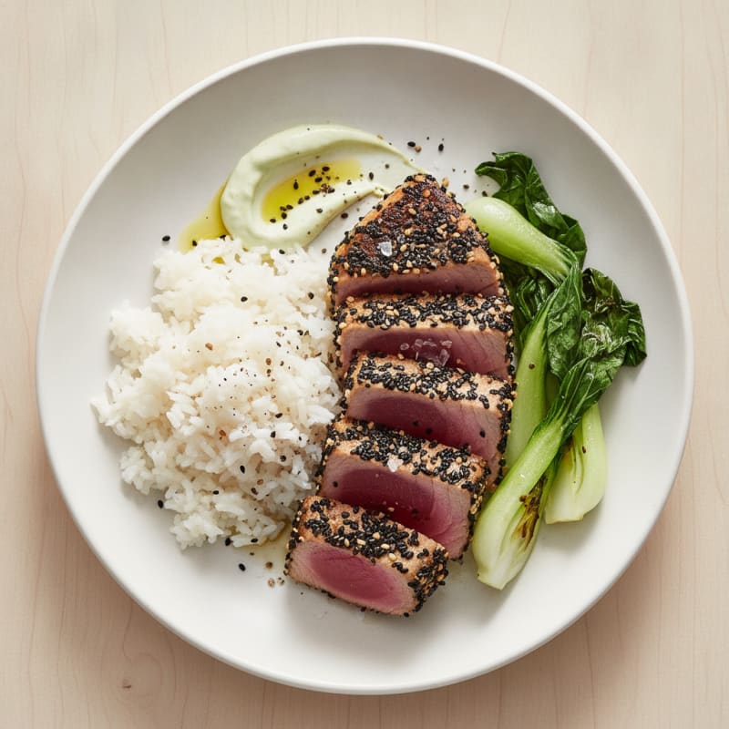 Pan-Seared Ahi Tuna with Wasabi Mayo