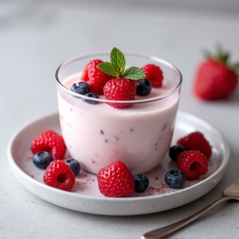 Greek Yogurt Protein Mousse with Mixed Berries