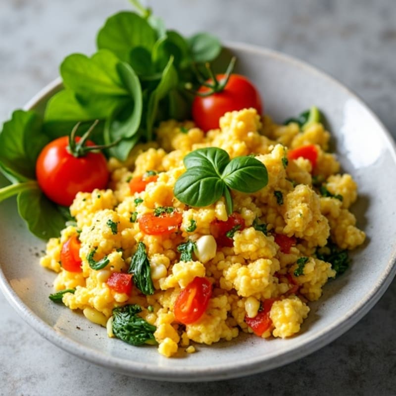 Fluffy Egg and Veggie Scramble with Fresh Herbs