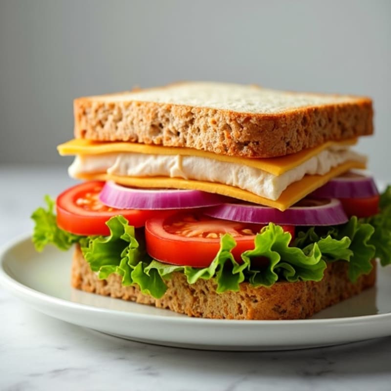 Lean Turkey Club Sandwich with Fresh Veggies