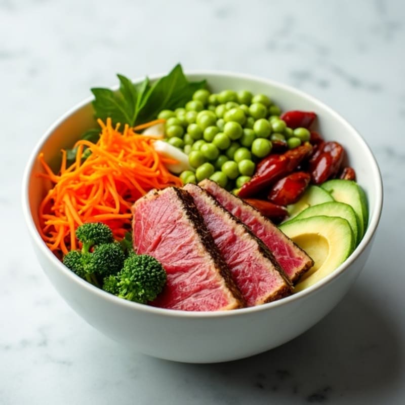 Fresh Tuna and Vegetable Bowl with Sesame Ginger Dressing