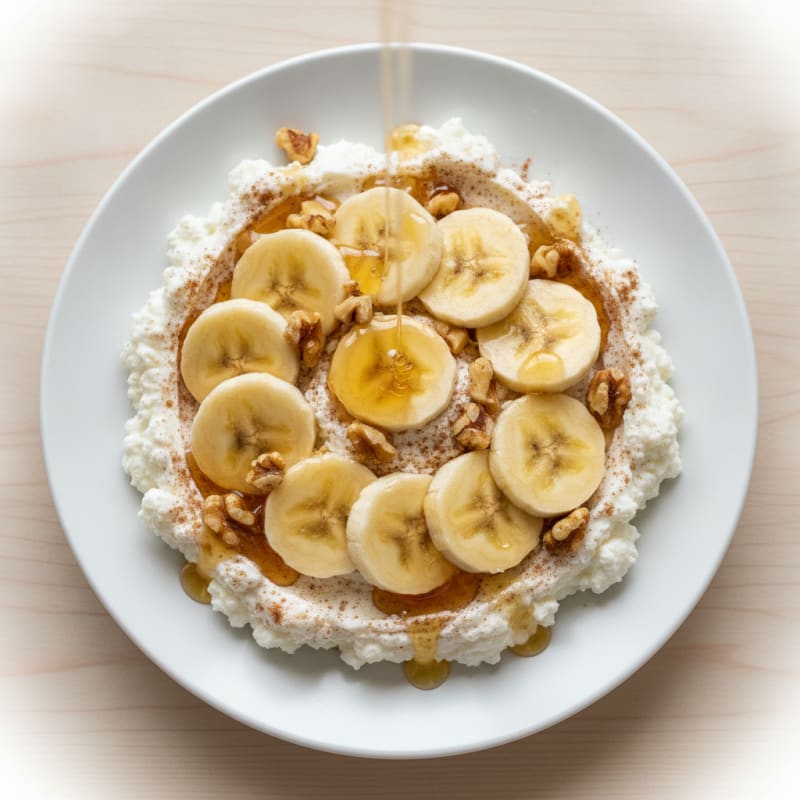 Banana Greek Yogurt Cottage Cheese Swirl