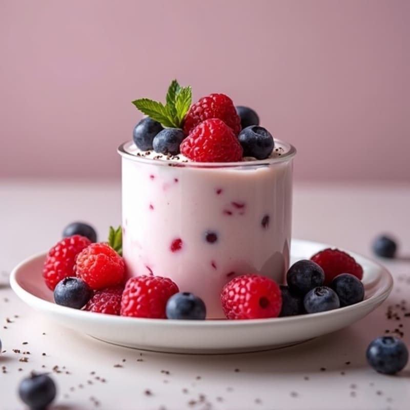 Greek Yogurt Protein Mousse with Mixed Berries
