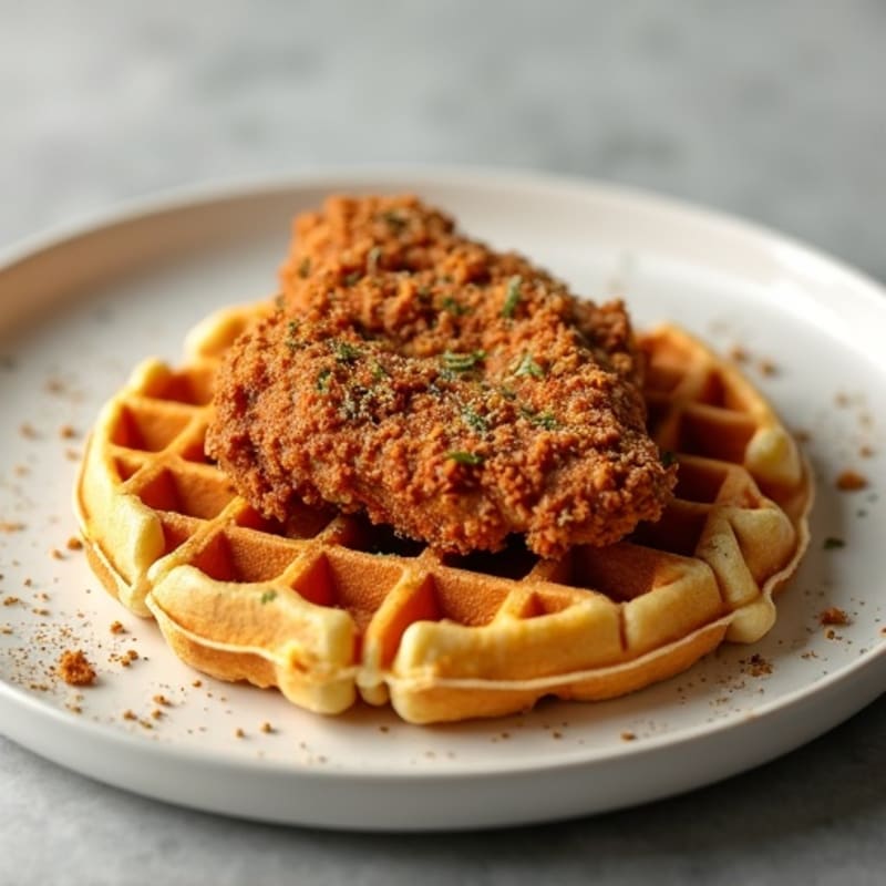 Crispy Baked Chicken with Fluffy Protein Waffles