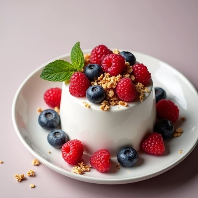 Silky Greek Yogurt Protein Mousse with Mixed Berries