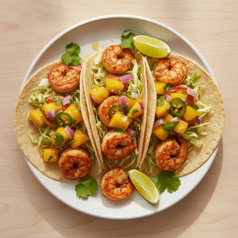 Chili-Lime Shrimp Tacos with Mango Salsa