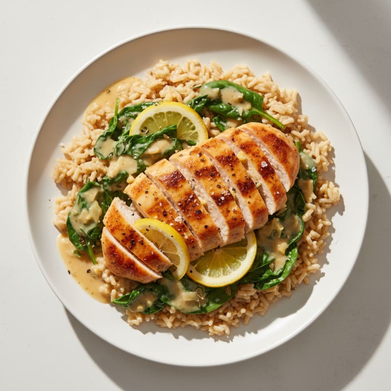 Creamy Lemon Herb Chicken and Rice
