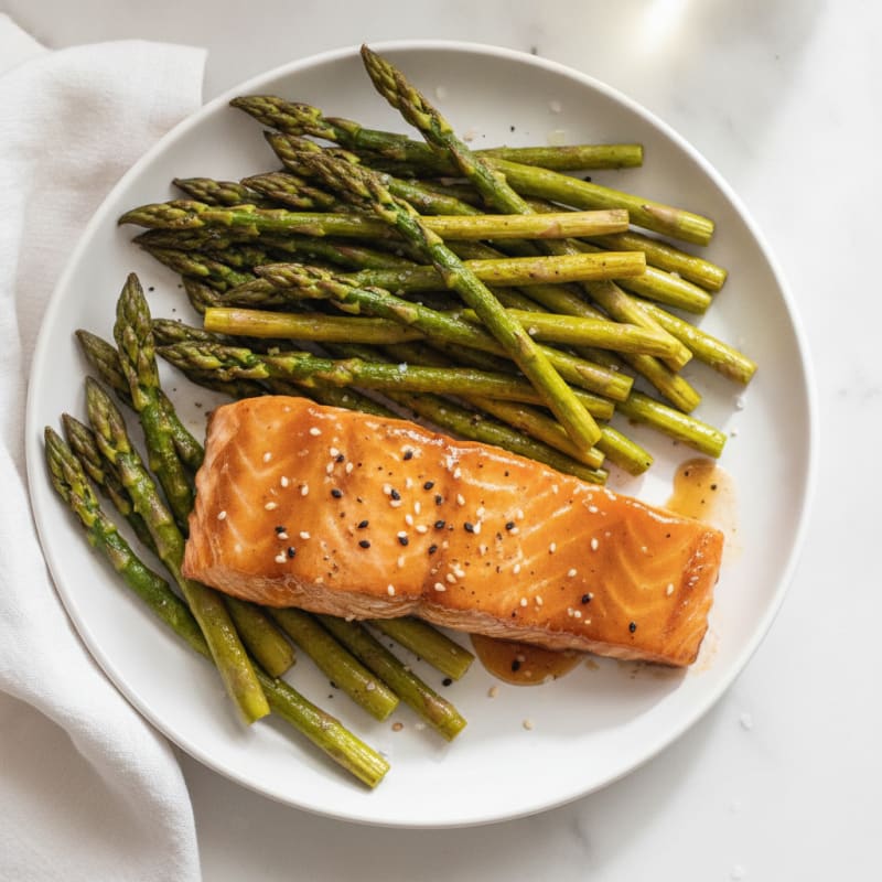 Teriyaki-Glazed Salmon with Roasted Asparagus