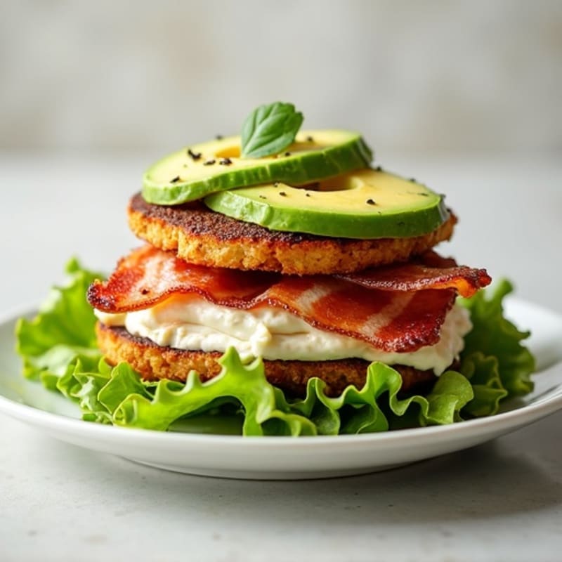 Crispy Turkey Bacon Lettuce Stack with Herb Mayo