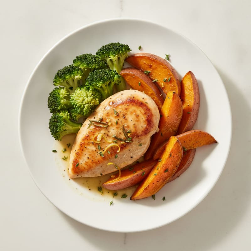 Lemon-Herb Chicken with Roasted Sweet Potatoes