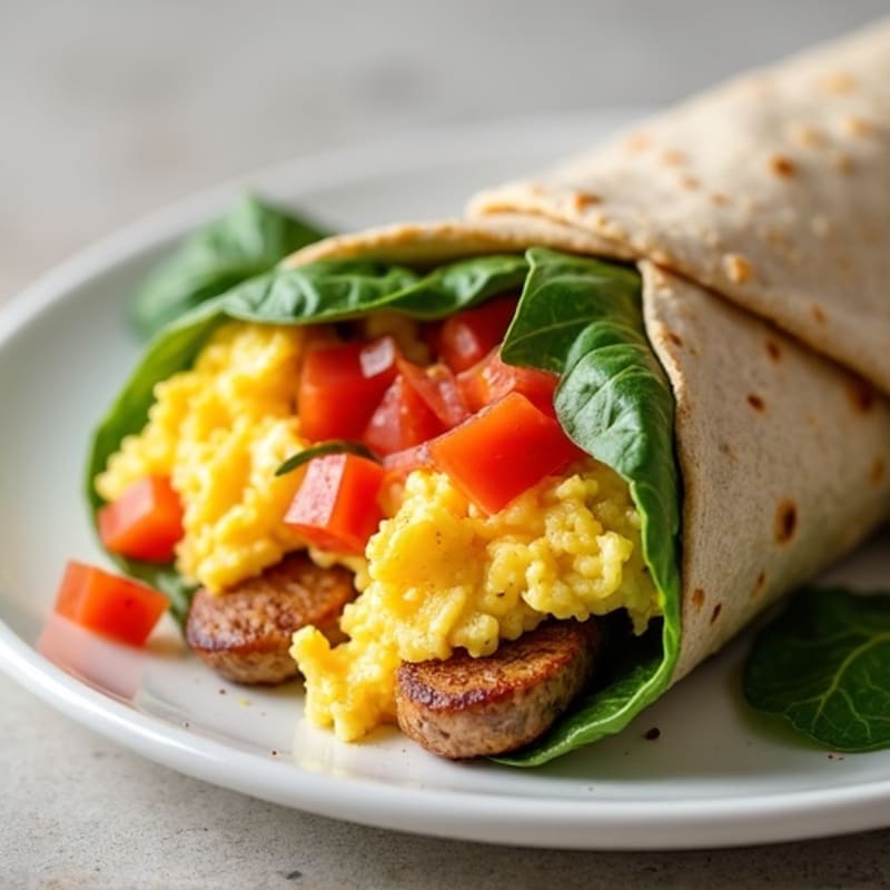 Lean Turkey Sausage and Egg Whole Wheat Burrito