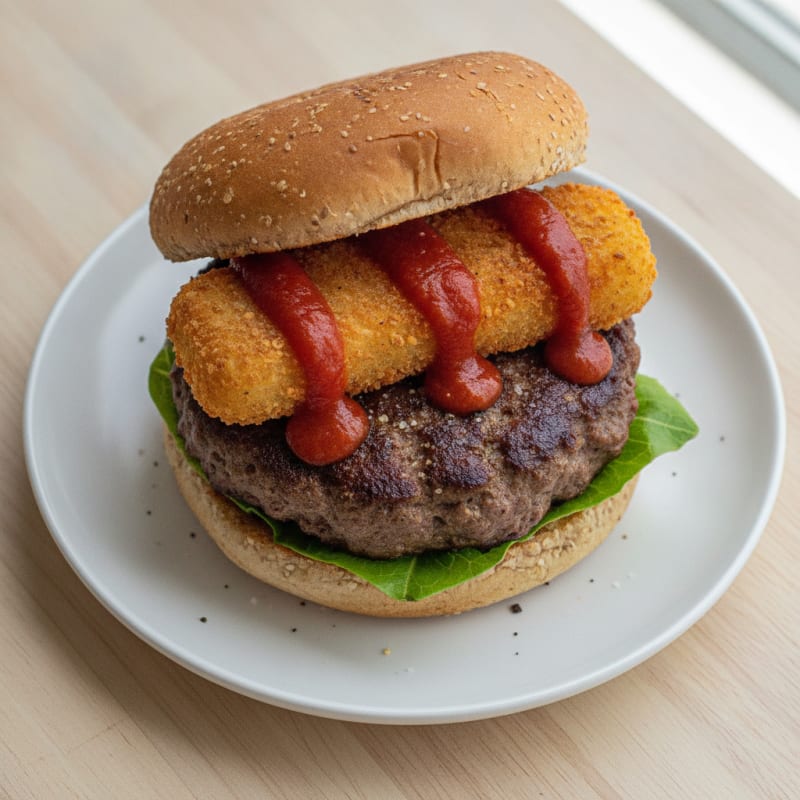 Mozzarella Stick Beef Burger