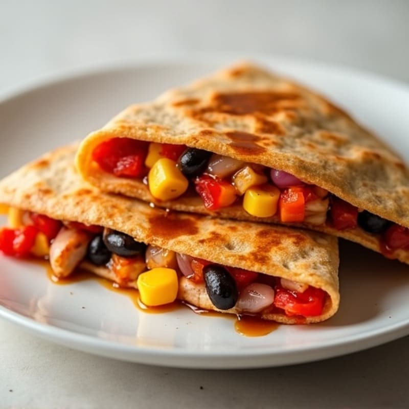 Smoky BBQ Chicken and Veggie Quesadilla