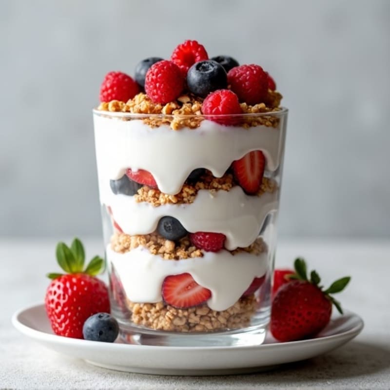 Greek Yogurt Protein Parfait with Mixed Berries