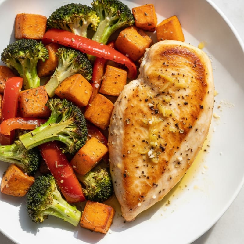 Pan-Seared Chicken with Roasted Vegetables