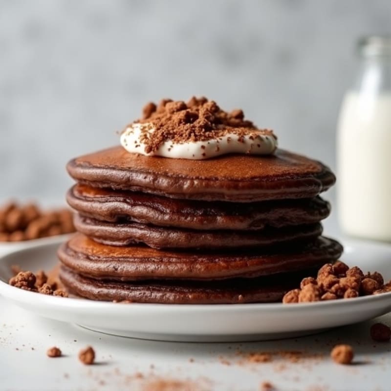 Fluffy Chocolate Protein Pancakes