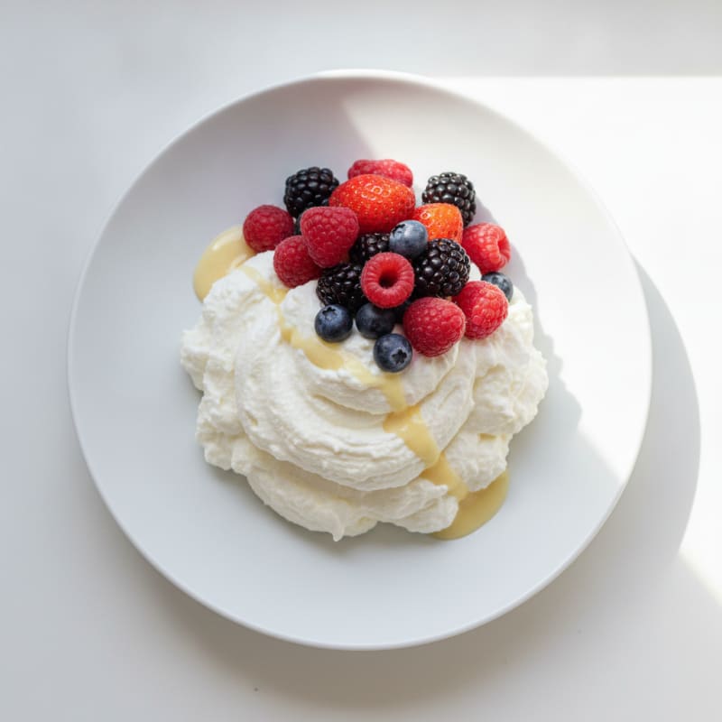 Greek Yogurt Protein Mousse with Mixed Berries