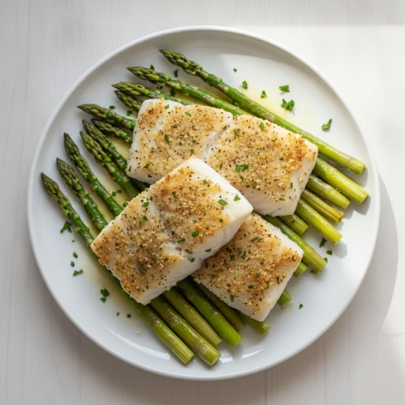 Lemon Herb Baked Cod with Asparagus