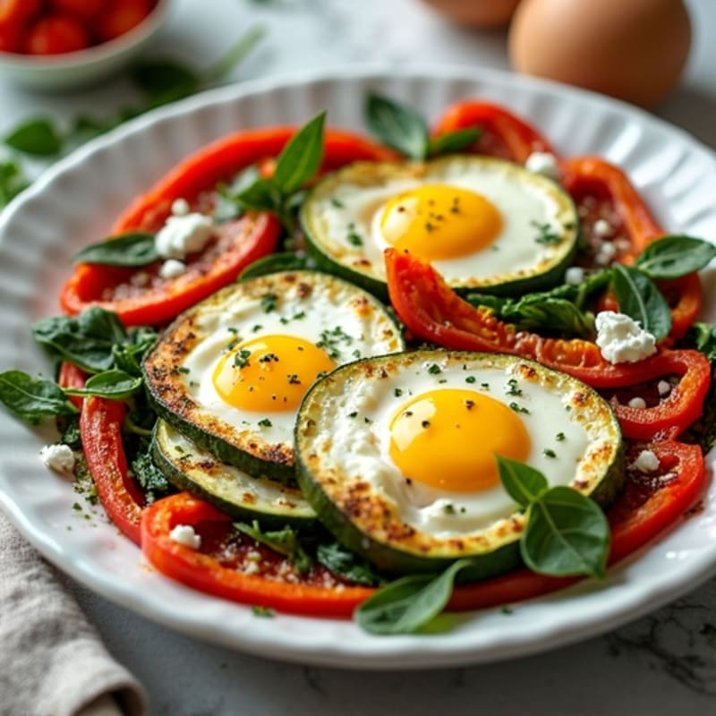 Sheet Pan Baked Eggs with Roasted Vegetables