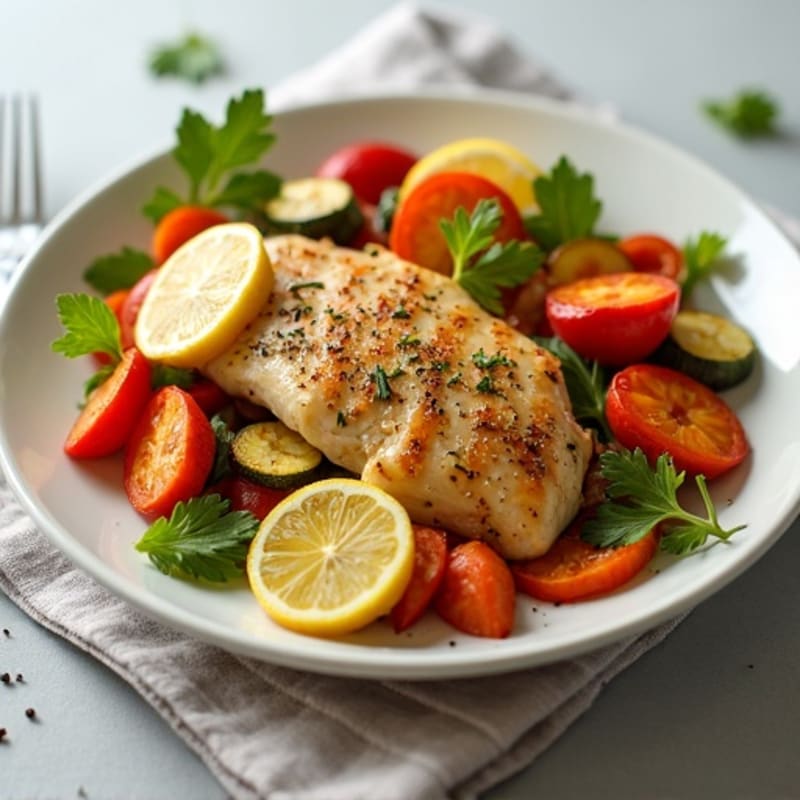 Lemon Garlic Chicken with Roasted Vegetables