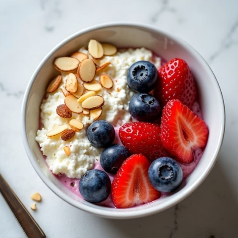 Cottage Cheese Berry Bowl with Toasted Almonds