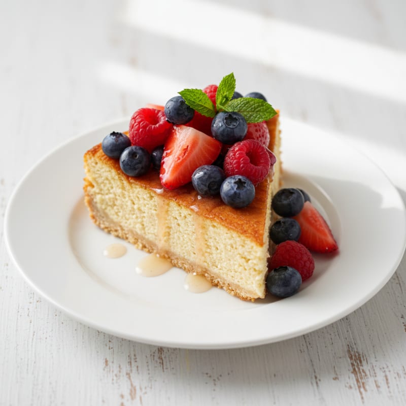 Greek Yogurt Protein Cheesecake with Fresh Berries