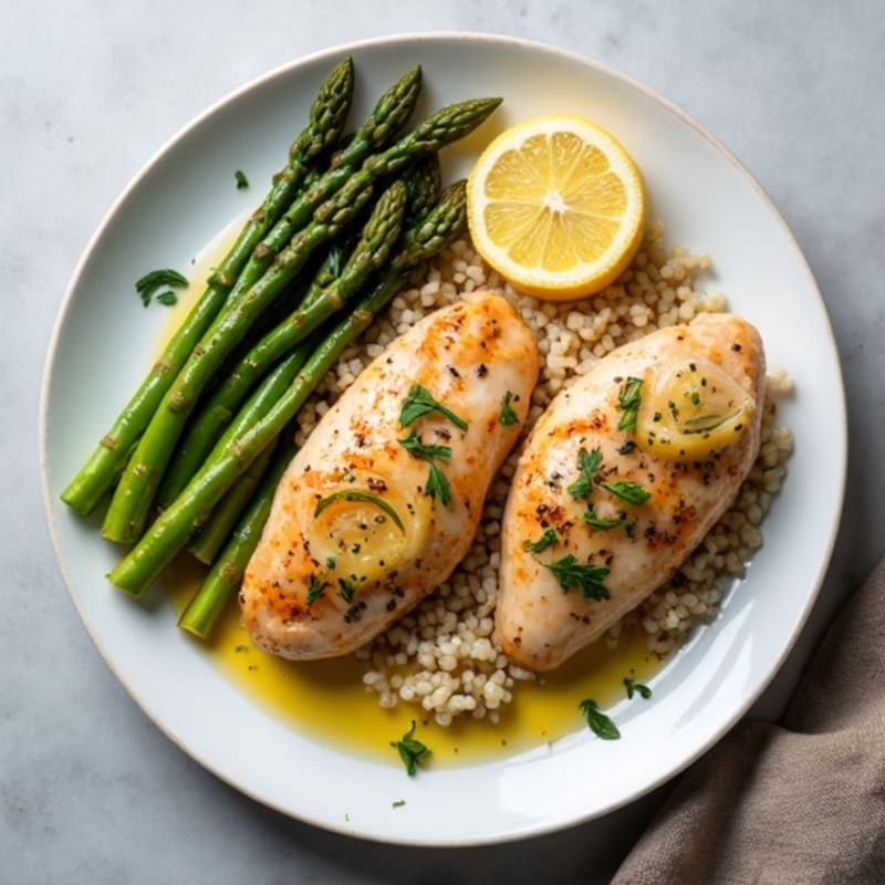 Sheet Pan Lemon Herb Chicken with Roasted Asparagus