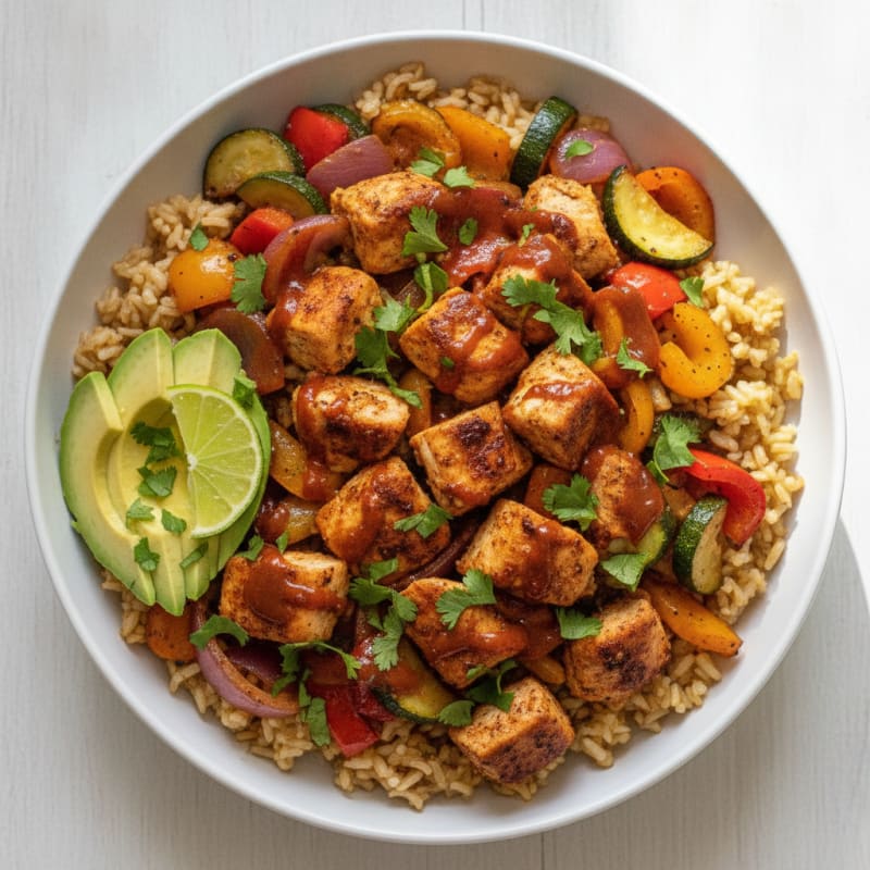 Sheet Pan Chicken Burrito Bowl
