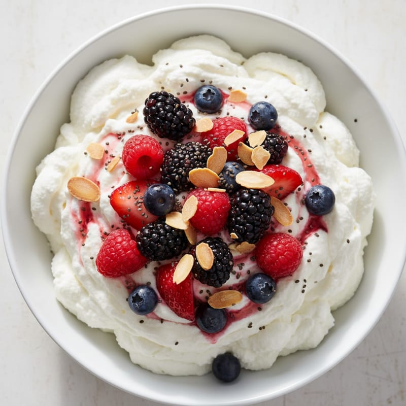 Silky Greek Yogurt Protein Mousse with Mixed Berries